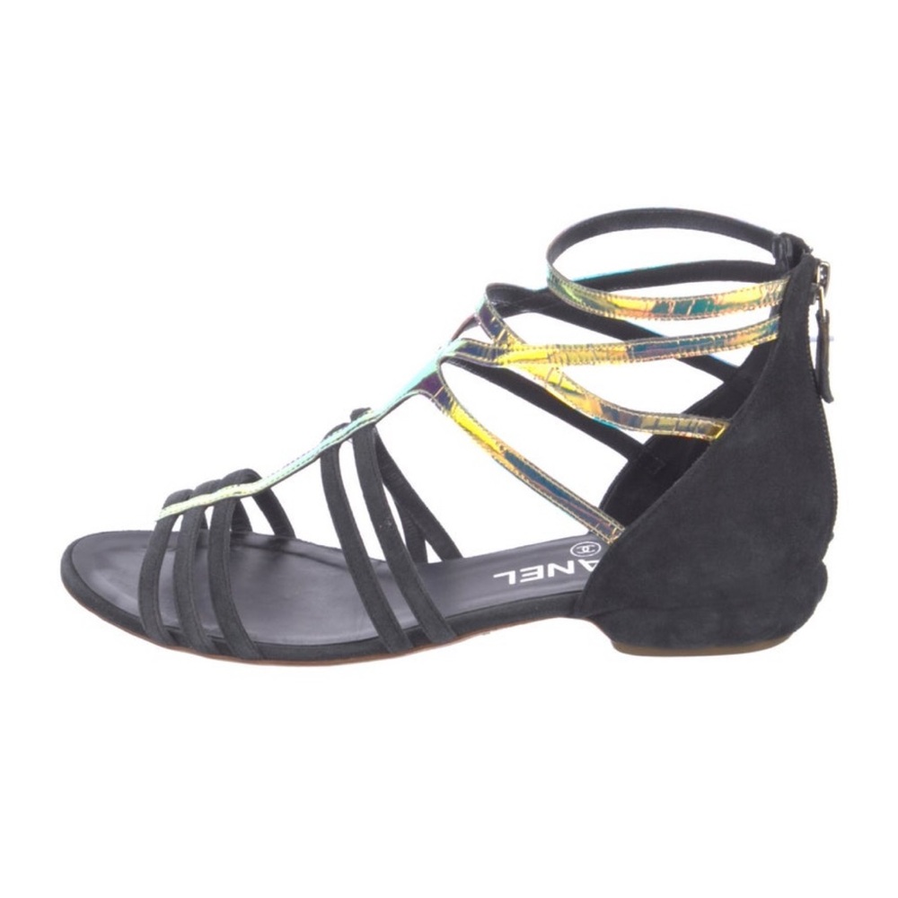CHANEL Suede Metallic Strappy Sandals - AUTHENTIC! THESE ARE GORGEOUS!